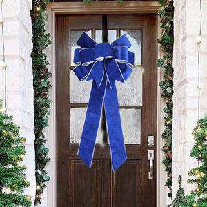 Fatto a mano Chic Craft Blue Christmas porta arco interno/cortile giardino decorativo ciondolo fai da te nastro occhiali in polistirolo metallizzato - Product Image 6