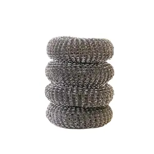 Silver metal for kitchen cleaning Galvanized steel wire ball galvanized wire mesh metal silver scourer Kitchen Cleaning Scourer