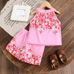 Robe florale pour filles HIPPO KIDS printemps-été, pour les petites sœurs et les grandes sœurs, robe élégante sans manches pour filles - Product Image 5