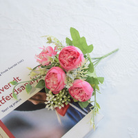 Fleurs de pivoines artificielles, bouquet de pivoines en soie pour la décoration de la maison, de la table de mariage