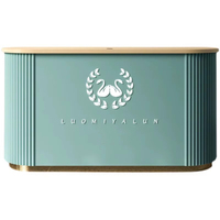 Bureau de réception moderne minimaliste en bois courbé rose avec éclairage LED, design écologique pour bureau, hôtel, école, hôpital, salon de beauté