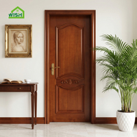 Porte intérieure de style villa antique, panneau en teck massif traditionnel, finition manuelle, isolation phonique, pour salon et chambre à coucher