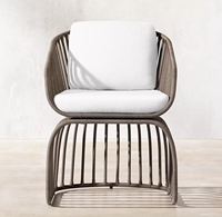 Chaise longue en rotin, mobilier de luxe, hôtel, Villa, extérieur, personnalisé, en aluminium, confortable, plage, marron clair
