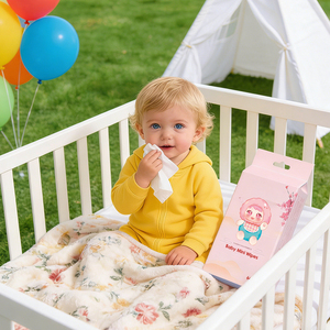 Lingettes humides portables en fibres végétales pour bébé, lingettes nettoyantes non parfumées, douces, sans alcool, mini lingettes pour bébé - Product Image 5