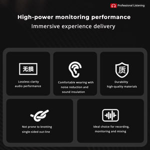 Custom Logo Professional Monitor Headphone Precision High-fidelity Sound With 3.5mm Stereo Output <strong>Headset</strong> for Broadcast Studio - Product Image 3