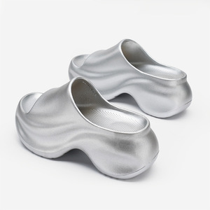 Guru Women's <b>Platform</b> Sandals Silver EVA Fish Mouth <b>Wedges</b> Summer Height Increasing Non Slip Wear Resistant Breathable Odor - Product Image 4