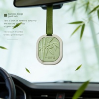 Coffret Cadeau d'Aromathérapie Feuille de Bambou – Pendentif en Plâtre Artisanal de Qualité Supérieure pour Décoration Intérieure et Désodorisant Voiture Longue Durée