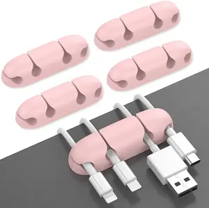 Soportes de silicona para escritorio, Clips adhesivos fuertes para cables, organizador de cables para electrodomésticos de cocina, gestión de cables