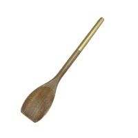 Ensemble d'ustensiles de cuisine en bois d'acacia antiadhésif avec manche doré, cuillères de cuisine, spatule, accessoires de cuisine