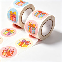 Étiquettes autocollantes Joyeux Noël en rouleau pour sacs en papier et enveloppes, en vinyle imperméable CMYK, pour cosmétiques, lotions et dentifrices