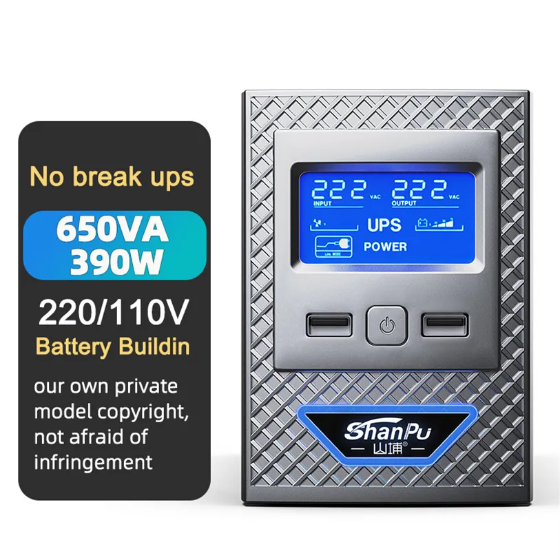 Voller Schutz 100VAC 230VAC Eingangs ausgang Offline-USV-Backup-Batterie USV mit LCD-Display für Netzwerk geräte