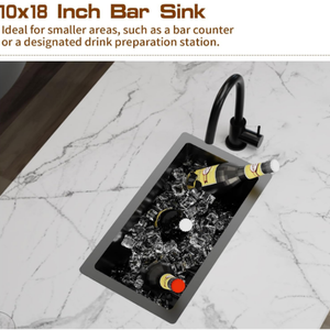 Lavello rettangolare da 10x18 pollici in acciaio inox, lavello 304 in acciaio inox di piccole <span class=keywords><strong>dimensioni</strong></span>, adatto per bar e cucine RV - Product Image 6