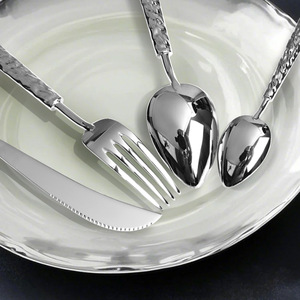 Juego de Cubiertos de Acero Inoxidable 304 de Lujo con Textura de Piedra en Relieve, Cuchillo para Carne, Cuchara y Tenedor, para <span class=keywords><strong>Restaurante</strong></span> - Product Image 2