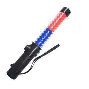 Bâton de signalisation routière rouge et bleu avec marteau de sécurité, bâton lumineux à LED magnétique clignotant - Product Image 1