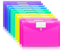 Carpeta de Archivo Transparente de Plástico, Tamaño Carta A4, Sobre para Documentos con Bolsillo para Etiquetas, Bolsa de Almacenamiento para Oficina en Casa