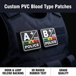 Parche de Goma con Tipo de Sangre Uniforme, Etiqueta de PVC Suave 3D Personalizada para Mochilas y Chaquetas, Parche en Relieve Impermeable - Product Image 2
