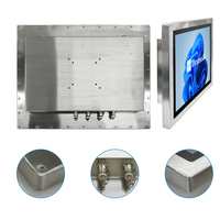 Panel PC Industrial de 19 Pulgadas con Pantalla Táctil Capacitiva IP65, Superficie Plana con Esquinas Redondeadas, Sin Ventilador, de Acero Inoxidable con M12