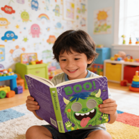 Livre cartonné personnalisé pour enfants, pas cher, avec reliure piquée à cheval et rabat, impression à la demande pour enfants