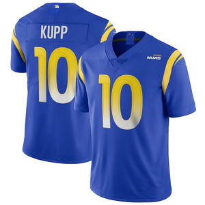 Maglia da Football americano da uomo Los Angeles #17 Puka Nacua #10 Cooper Kupp #99 Aaron Donald cucita con maniche corte - Product Image 2