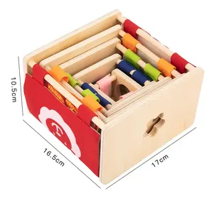 Hot Montessori Children Wooden Cloth Frame Stacking Tower Educational Activity Sorting Learning Toys for Kids Boys and Girls - Product Image 6