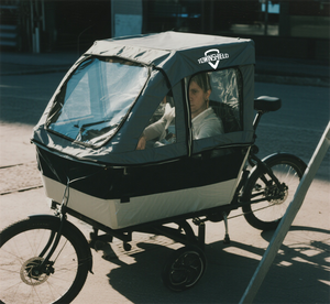 Tente de pluie pour vélo cargo robuste, 100 % imperméable avec <span class=keywords><strong>porte</strong></span> zippée, protège vos enfants et vos biens par tous les temps - Product Image 2
