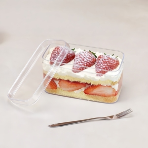 Boîte en plastique transparente pour pâtisserie, desserts, tiramisu, de qualité alimentaire, multi-tailles, personnalisée - Product Image 1