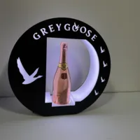 Hochwertige graue Flasche Gans Aufladen LED beleuchtet Acryl Schnaps flasche Glorifier Presenter Stand für Wein Bier