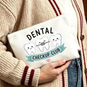กระเป๋าใส่อุปกรณ์อาบน้ำพิมพ์ลาย Dental Checkup พร้อมซิปปิด ขนาดกะทัดรัด สำหรับเดินทาง ฟิตเนส วันเกิด ของขวัญสำหรับคุณแม่ - Product Image 6