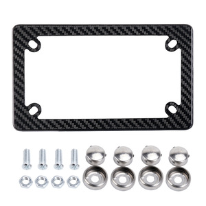 Support de plaque d'immatriculation de moto en fibre de carbone véritable, taille standard américaine, produit de modification - Product Image 5