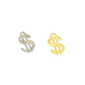 Stainless Steel Us Dollar Symbol Pendant Gold And Silver Color Jewelry Findings For <b>Necklace</b> Making 10Pcs Bag Pack - Product Image 1