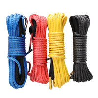 Câble de treuil synthétique UHMWPE avec crochet pour VTT, UTV, 4x4 tout-terrain, 1/4 pouce * 50 pieds, teinté