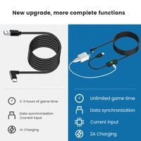 5M 16ft 5Gbps USB3.2 Gen2 USB-A vers USB type-c VR Link Cable avec Port de charge d'alimentation séparé pour Meta Quest Pro/PICO 3 4