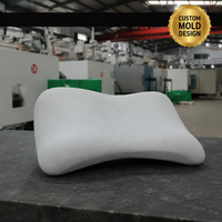 Oreiller ergonomique gris clair à contour ondulé pour le soutien du cou, design incurvé, coussin orthopédique anti-douleur, moulage par injection, usine OEM