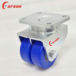 Super Heavy Duty <span class=keywords><strong>Blue</strong></span> Industrie rollen 1500KG Lade kapazität Doppel <span class=keywords><strong>200mm</strong></span> 150mm Nylon Gussstahl drehbar OEM anpassbar - Product Image 4