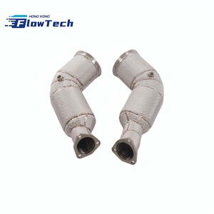 Downpipe FlowTech de Alto Rendimiento de 200 Celdas en Acero Inoxidable T304 para Audi RS6 RS7 C8 4.0T, Ajuste Directo - Product Image 2