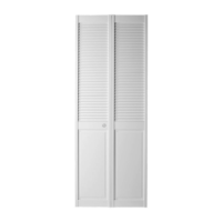 Portes coulissantes à lamelles en bois composite à l'aspect moderne, avec apprêt blanc, pour placard