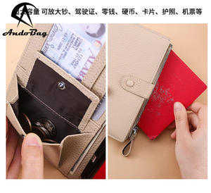 Portefeuille de voyage multifonctionnel en cuir de vachette Andong avec protection RFID, porte-cartes, porte-monnaie zippé et pince à billets JL0144 - Product Image 6