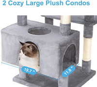Échantillons gratuits multicouches Luxe multi-niveaux simple activité de chat condo drôle gris tour d'arbre en peluche avec griffoir sisal pour chat