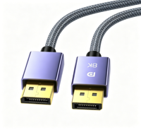 Cable DisplayPort 1.4 8K 60Hz 32.4Gbps con Revestimiento de Nailon Trenzado y Chapado en Oro, DP a DP Macho a Macho para Monitor, PC, Laptop