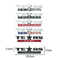 Emblème 3D en plastique ABS ÉDITION TEXAS, autocollant pour le coffre arrière, le capot avant, le badge pour Jeep Wrangler Grand Cherokee Silverado, décoration