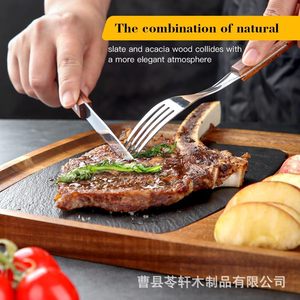 Wholesale wooden <b>dinner</b> plates, steak <b>trays</b>, breakfast plates, bread boards, wooden Western-style <b>dinner</b> <b>trays</b>, acacia wood - Product Image 4