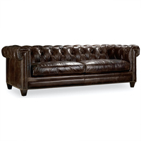 Canapé américain vintage en cuir de vachette véritable pour les petits espaces Mobilier de bureau moderne et minimaliste avec rembourrage en éponge