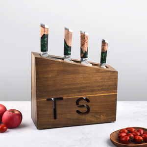 2026年新入荷 カスタムデザイン キッチン無垢材 強力マグネット式 包丁収納プロテクターブロックホルダー - Product Image 3