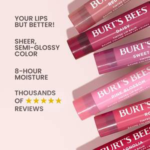 Burt's Bees Lip Tint Cream, Tinte <span class=keywords><strong>Labial</strong></span> de Larga Duración 2 en 1, Color Intenso, Hidratación Profunda con Manteca de Karité, Aspecto Natural y Modulable - Product Image 2