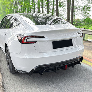 Amp-Z Tesla Model 3 2024+ Rear Bumper Lip Carbon Fiber Texture Matte Finish Tuning Style Exterior Modification - Product Image 3