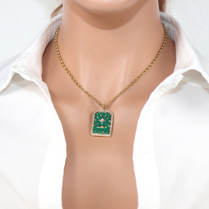 Avrupa Amerikan <span class=keywords><strong>Tarot</strong></span> Yıldızlı Gökyüzü Kadın Modası Yağlı Yüksek Kalite Turkuaz Kolye Kadınlar İçin - Product Image 5