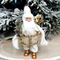 SOTE Père Noël Décorations Or Noël Debout Père Noël Figure Décorations Cadeau pour Noël Intérieur Bureau À Domicile Ornements