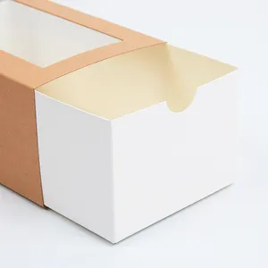 Handdoek Roll Verpakking Lange Zwitserse Bakcakerol Sneeuw Knapperig Brood Antieke Ochtend Mousse Carton Dessert Take-Away Box