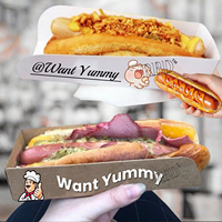 Boîtes de support de plateau de papier de nourriture de hot-dog imprimées en carton pour l'emballage