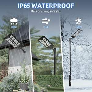 ไฟส่องสว่างลานจอดรถพลังงานแสงอาทิตย์แบบรวมทุกอย่างในหนึ่งเดียว พร้อมรีโมทคอนโทรล กันน้ำ ระบบเปิด-ปิดอัตโนมัติเมื่อมืด 1000W/2000W/3000W วัสดุ ABS ขายส่ง - Product Image 6